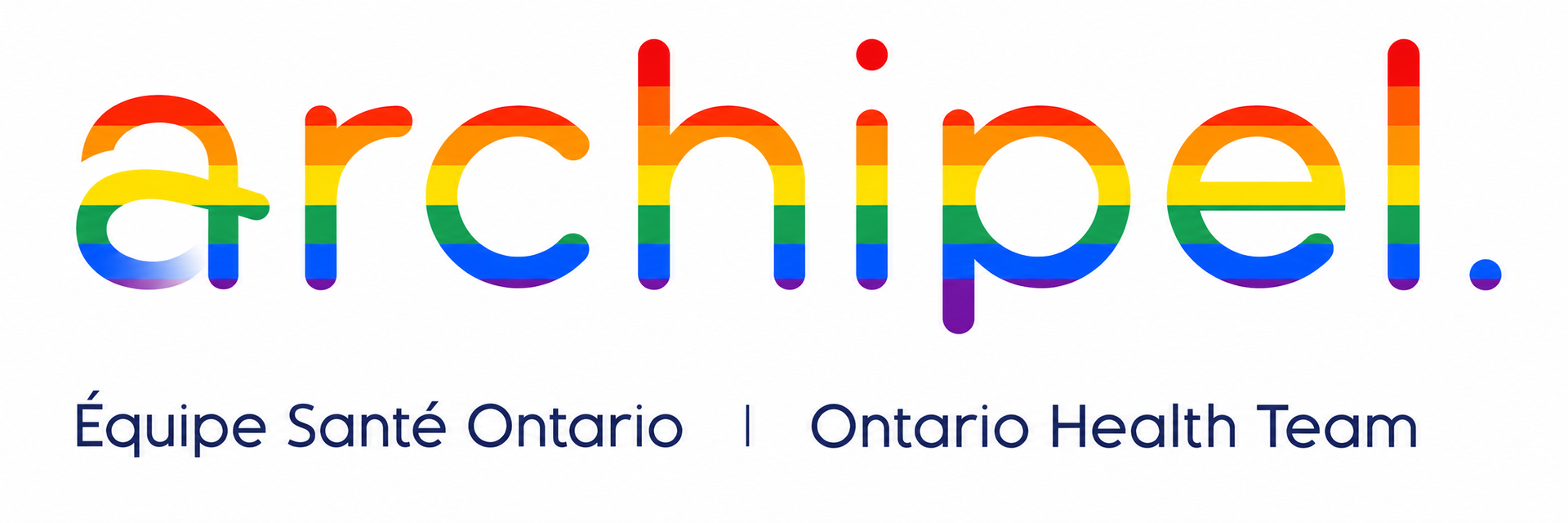 Logo d'Archipel reflétant les couleurs de la Fierté