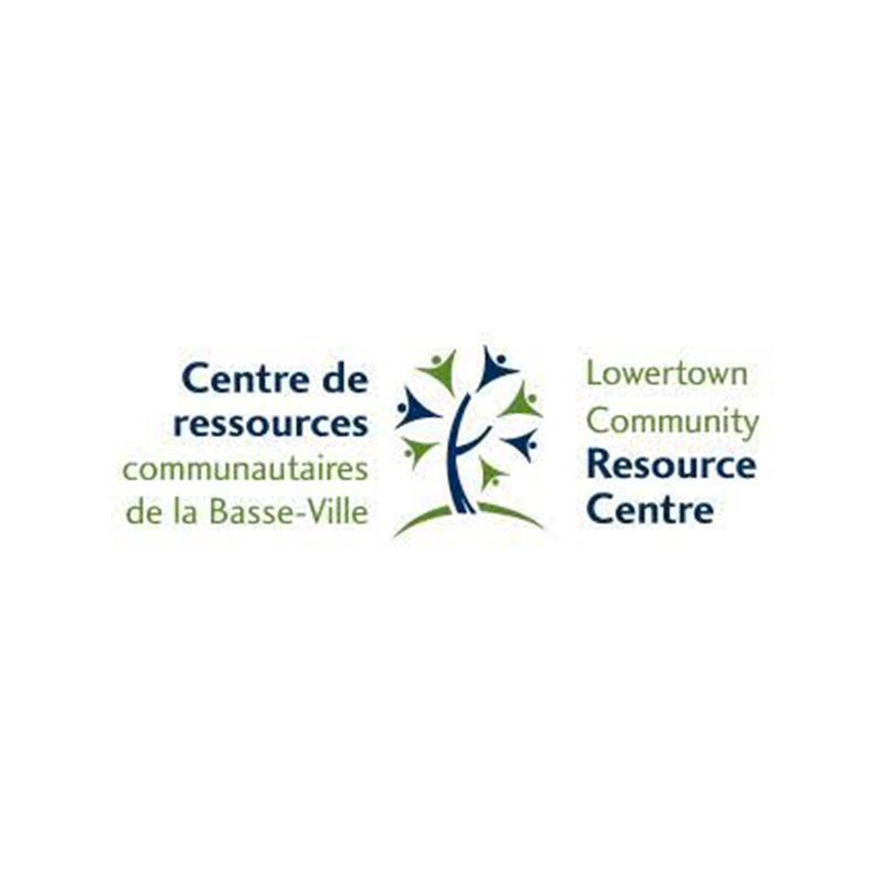 Le logo du centre de ressources communautaires de la Basse-Ville est un arbre sur lequel poussent des gens.