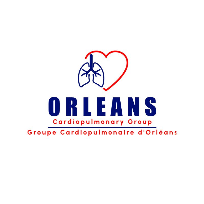 Un logo pour le groupe cardiovasculaire d'Orléans avec un cœur et des poumons