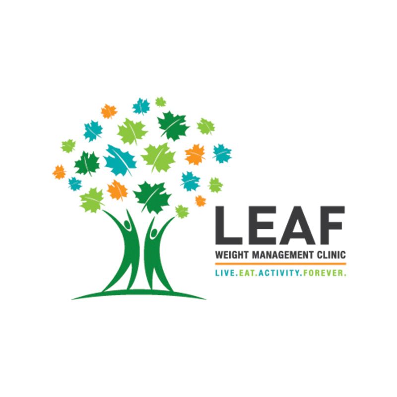 Le logo de la clinique de gestion du poids des feuilles