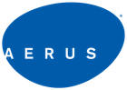 Blue oval Aerus logo with white lettering