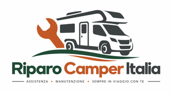 Logo con camper blu e montagne, testo “NOICOMPRIAMOCAMPER.IT” e slogan “...E TI PAGHIAMO SUBITO”