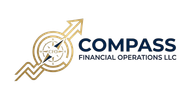 Compass Financial Operations LLC logo with gold upward arrow and blue text
