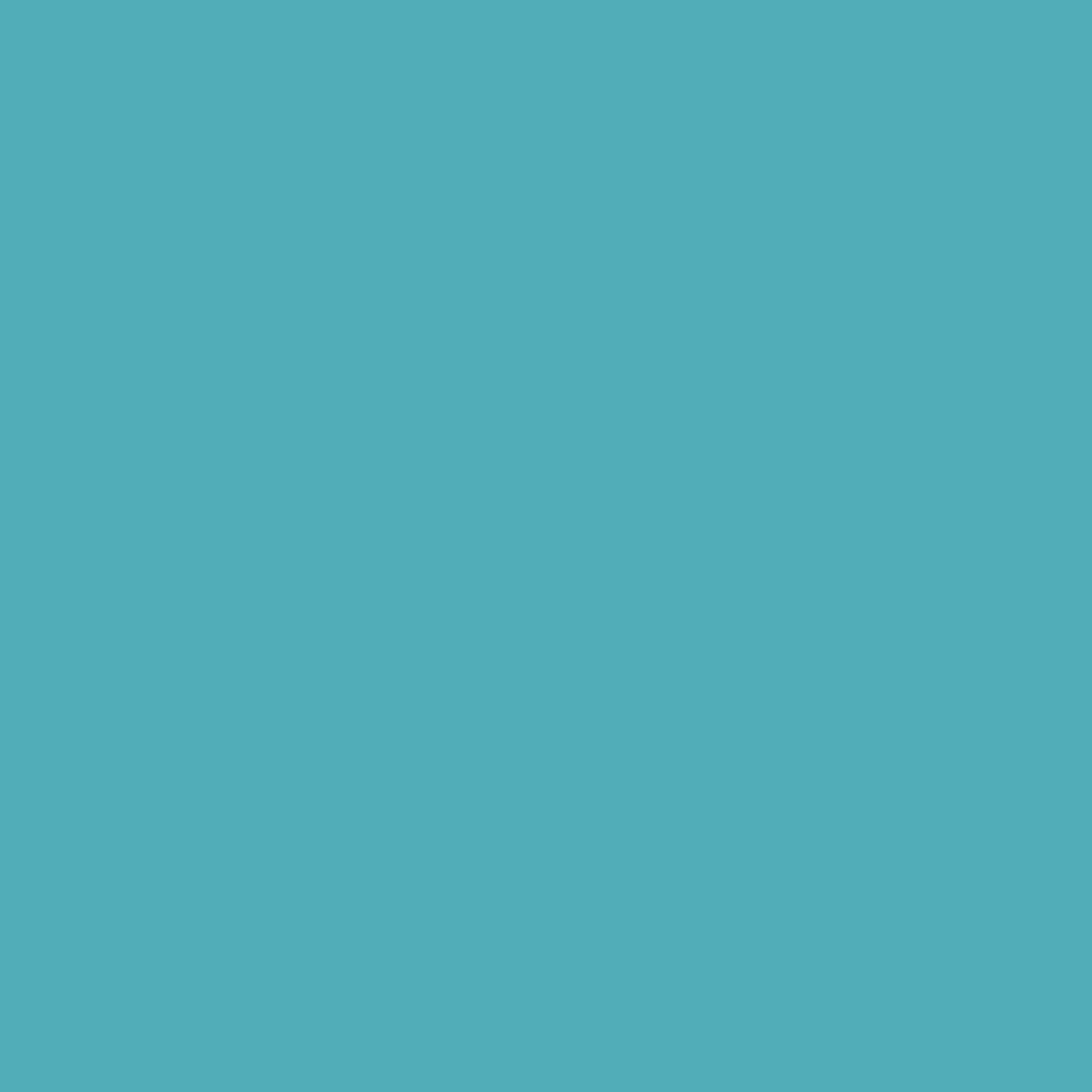 Solid teal background.