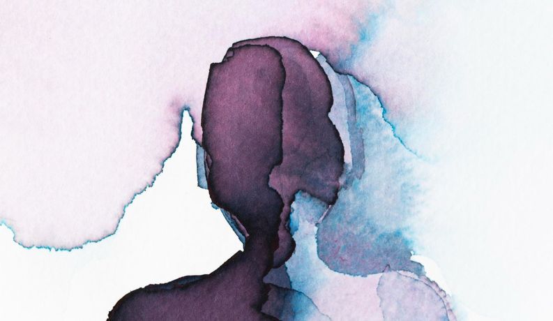 Abstract watercolor silhouette illustration
