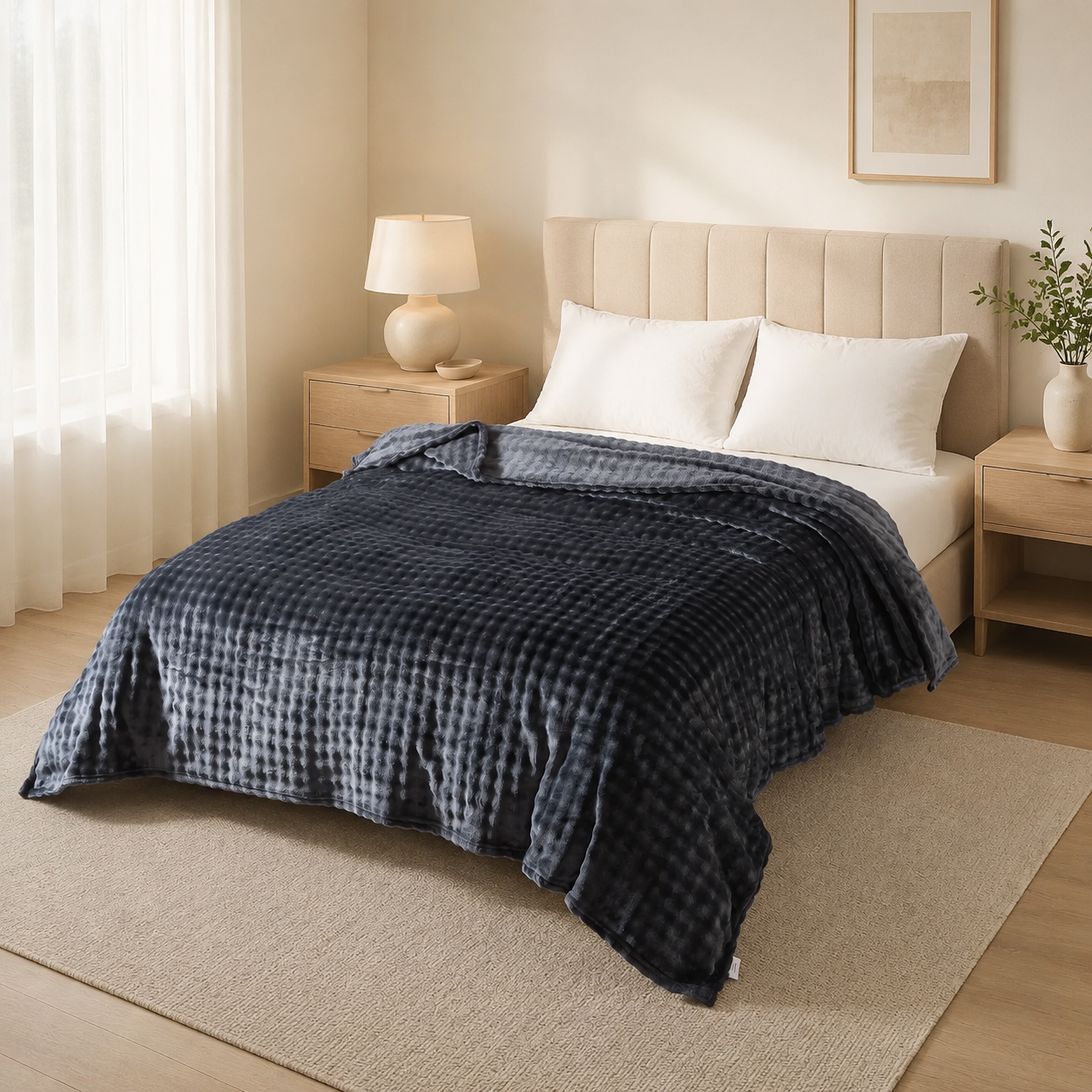 Frazada flannel Jackard línea Mood - GRIS | CAMPOMAYO