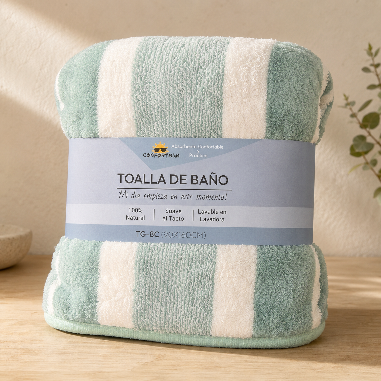 Toallón secado rápido grande 0.90x1.60 - VERDE | CONFORTSUN