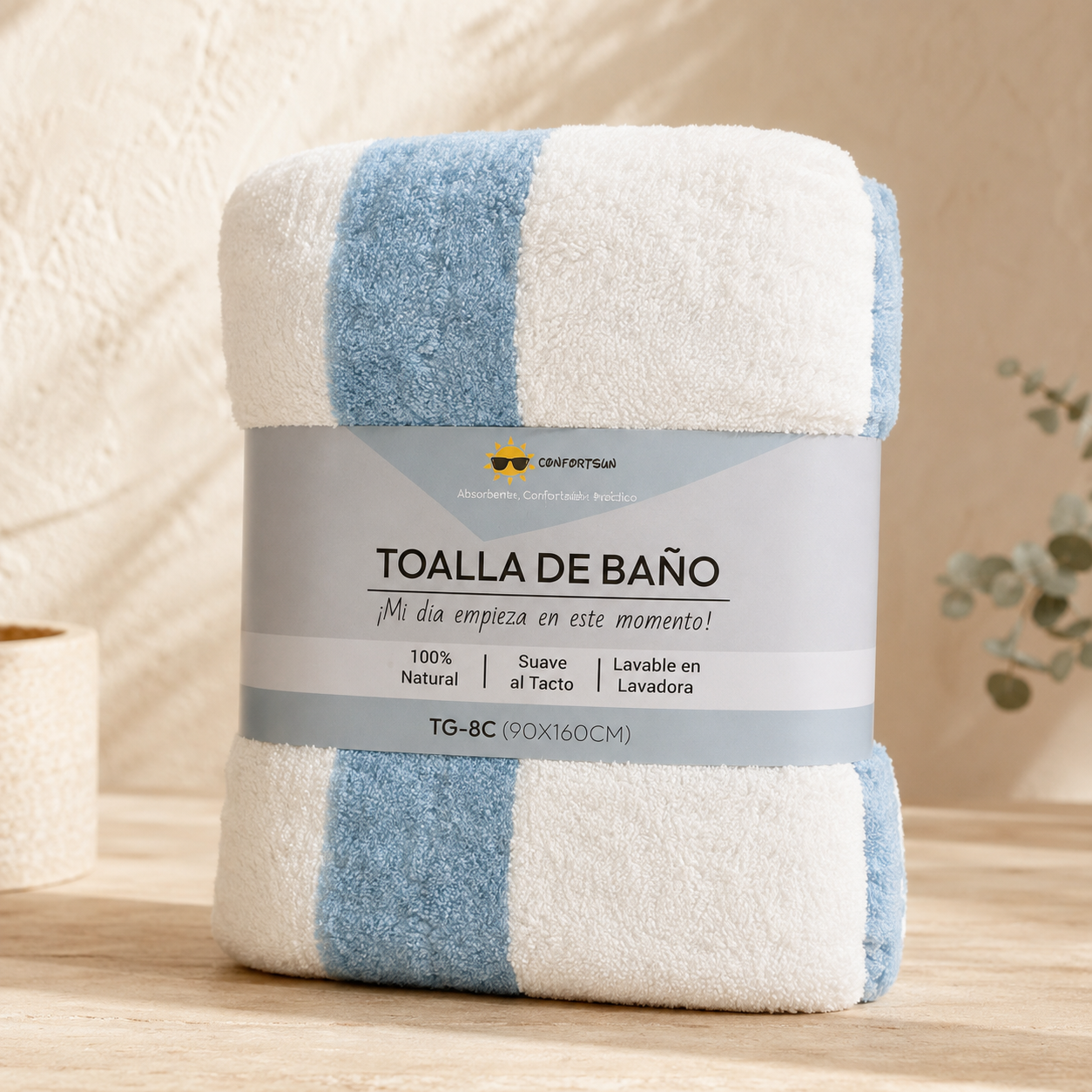 Toallón secado rápido grande 0.90x1.60 - CELESTE | CONFORTSUN