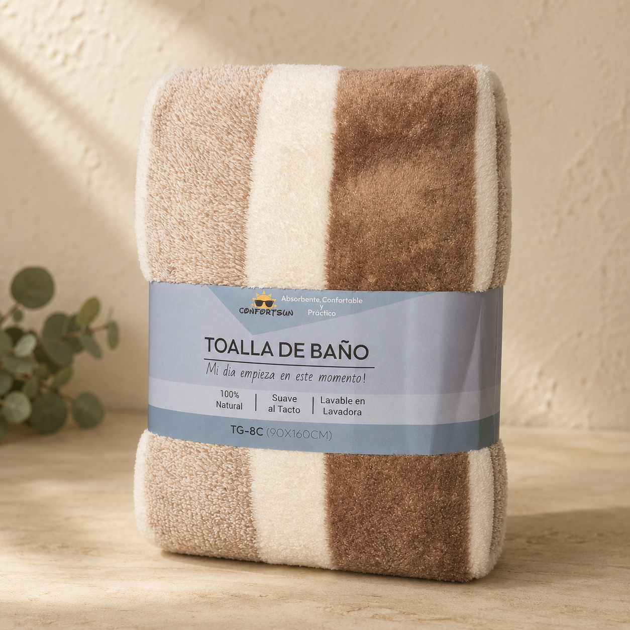 Toallón secado rápido grande 0.90x1.60 - MARRON | CONFORTSUN