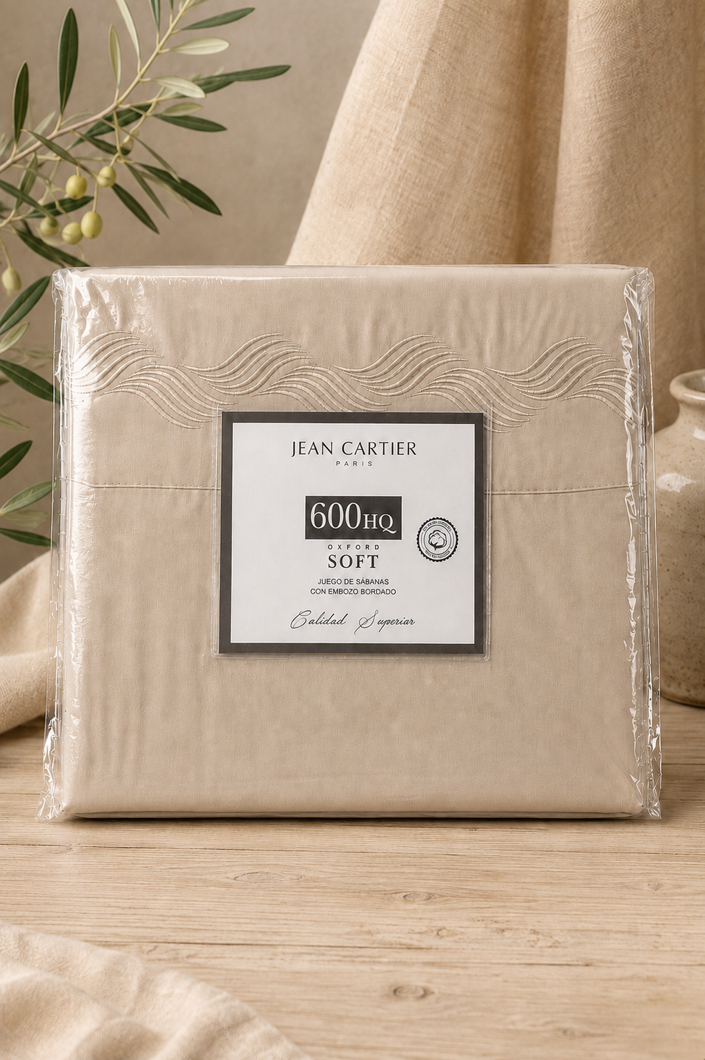 Juego de Sabanas Oxford Soft 600 HQ BEIGE | JEAN CARTIER