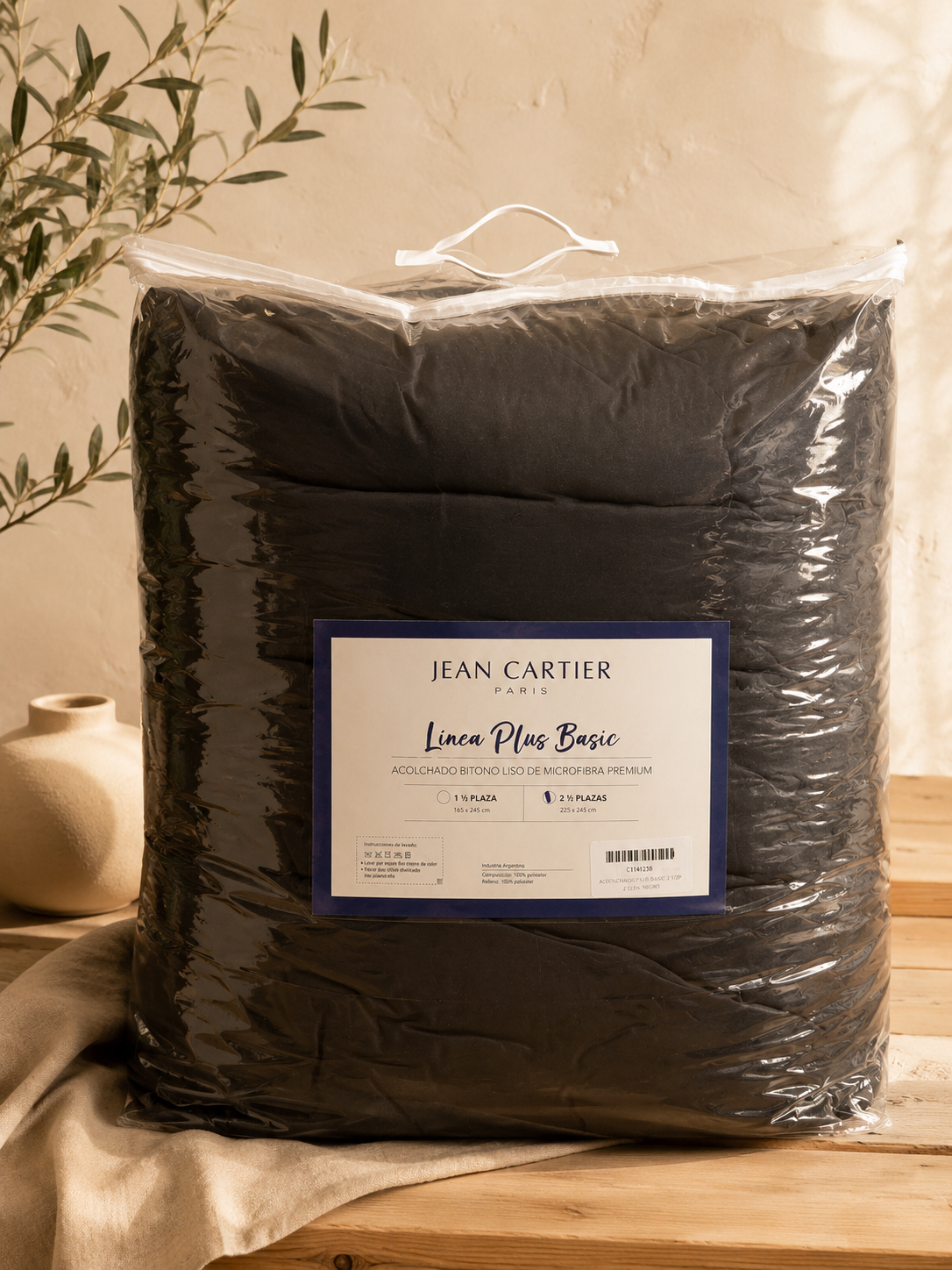 Acolchado Plus Basic Negro l JEAN CARTIER