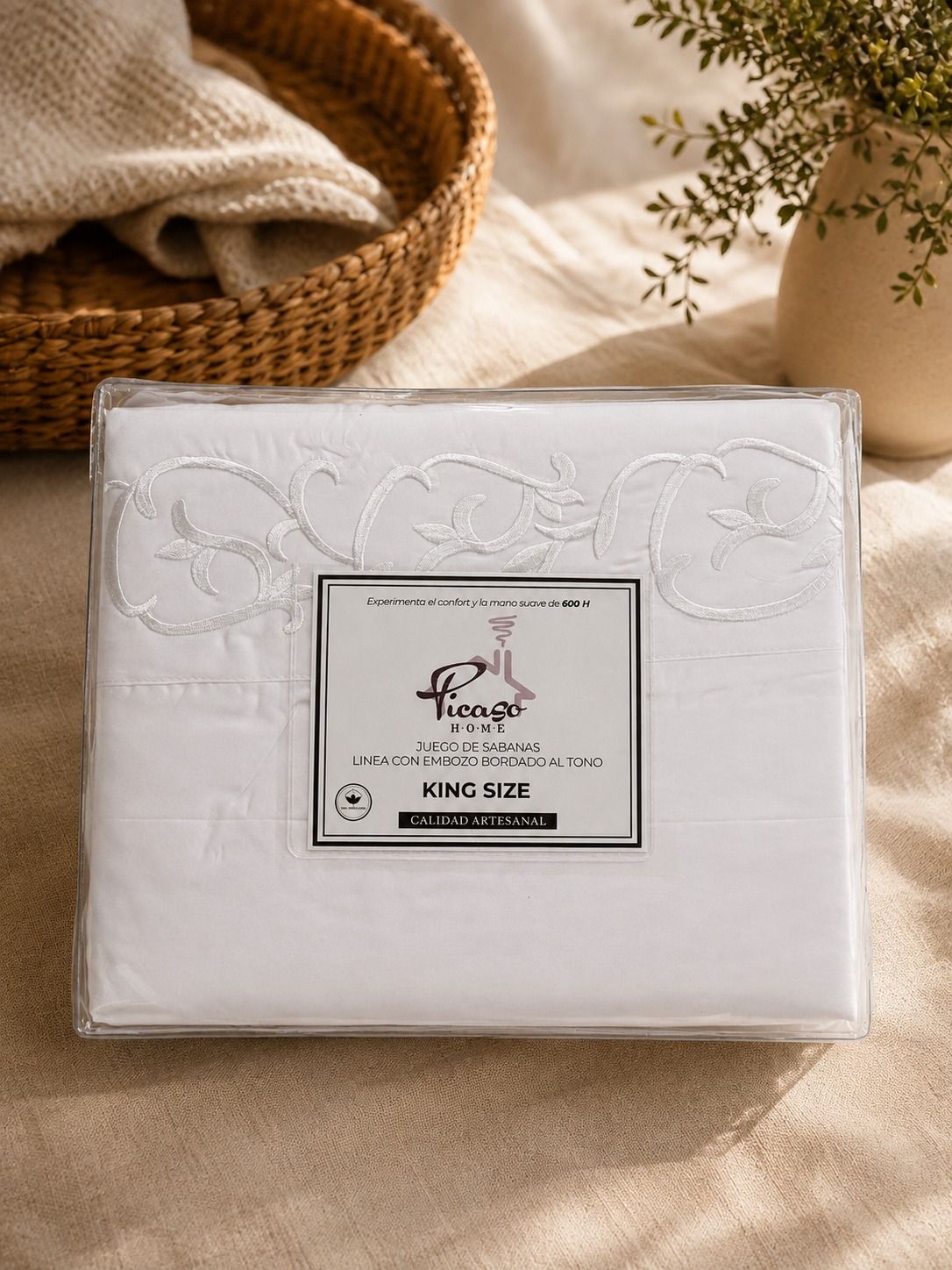 Juego de Sabanas con Embozo Bordado 600 HQ | PICASO HOME