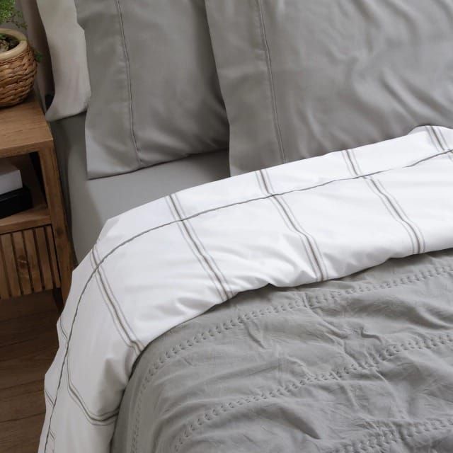 Juego de Sábanas Oxford Nep 600 HQ Gris | JEAN CARTIER