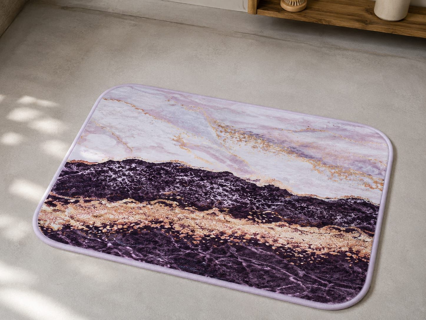 Alfombra de Baño Alcolchada efecto Mármol | 40 × 60 cm