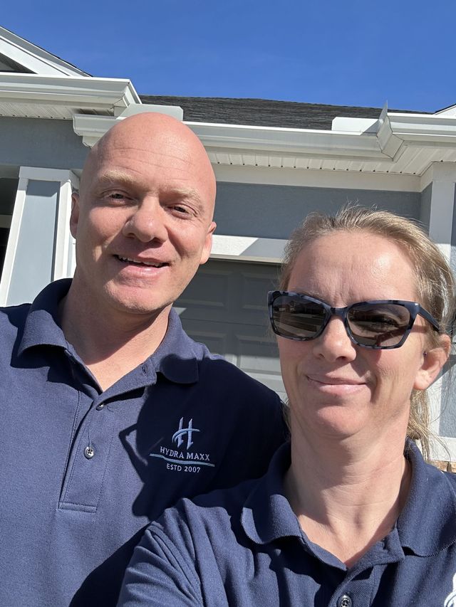 A photo of Terry and Jamie, the owners of HydraMaxx carpet and tile cleaners in Wesley Chapel, Florida