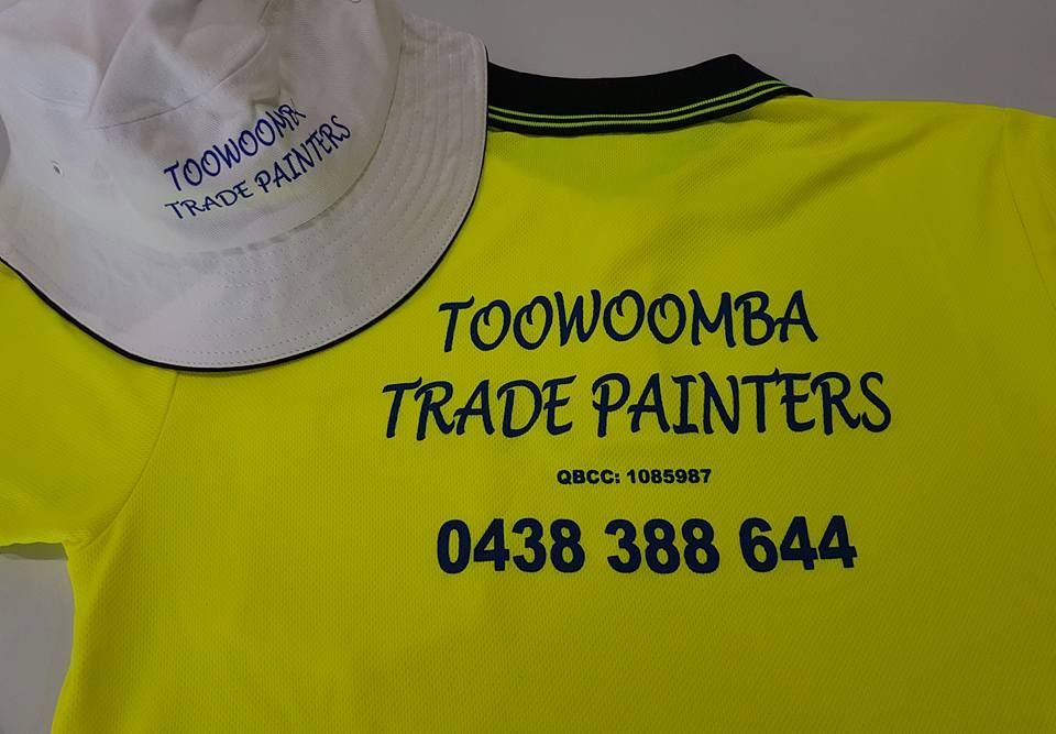 A Yellow Shirt And Hat That Says Toowoomba Trade Painters — Sportstar Screenprinting In Newtown, QLD