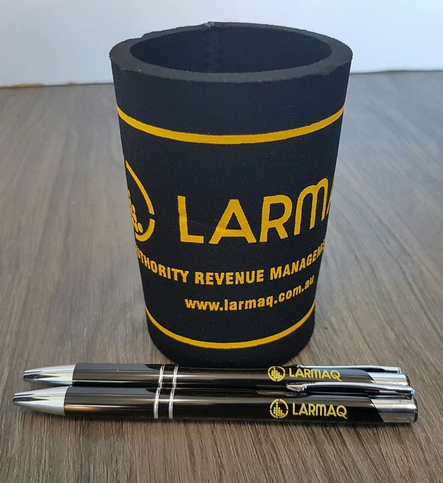 A Black Cup With The Word Larm On It — Sportstar Screenprinting In Newtown, QLD