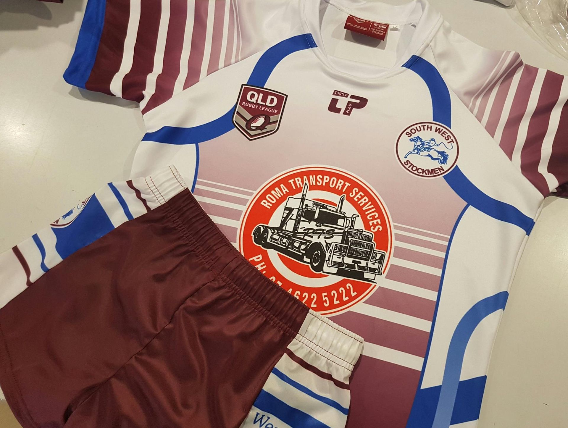 A White And Blue Striped Shirt With The Word Old On It — Sportstar Screenprinting In Newtown, QLD