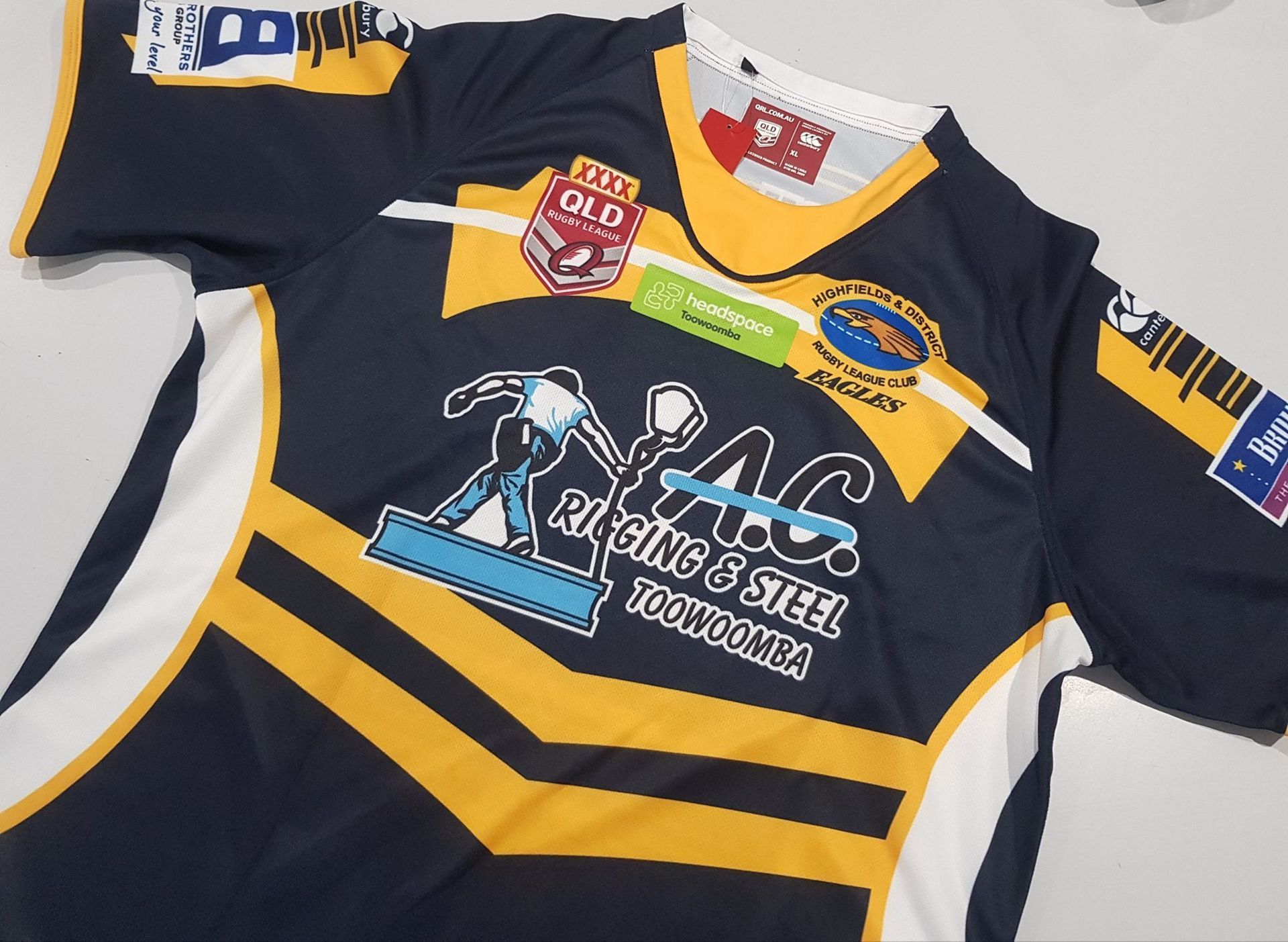 A Blue And Yellow Shirt With The Word Ac On It — Sportstar Screenprinting In Newtown, QLD