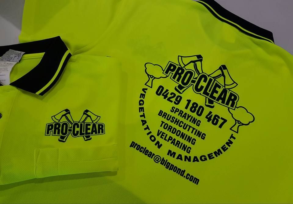 A Yellow Shirt That Says Pro Clear On It — Sportstar Screenprinting In Newtown, QLD