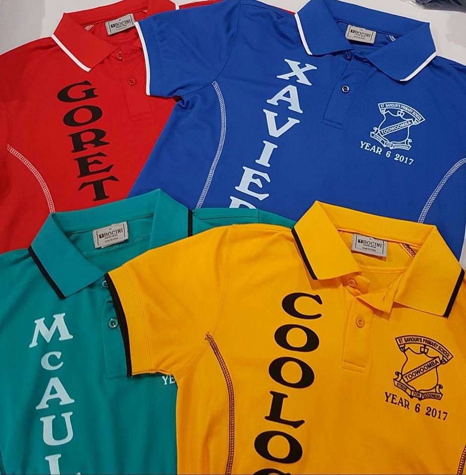 A Group Of Polo Shirts With The Name Xavier On Them — Sportstar Screenprinting In Newtown, QLD