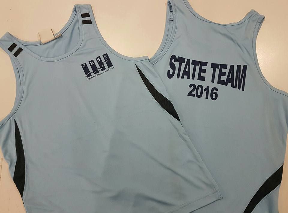 A Pair Of Tank Tops That Say State Team 2016 — Sportstar Screenprinting in Dalby, QLD