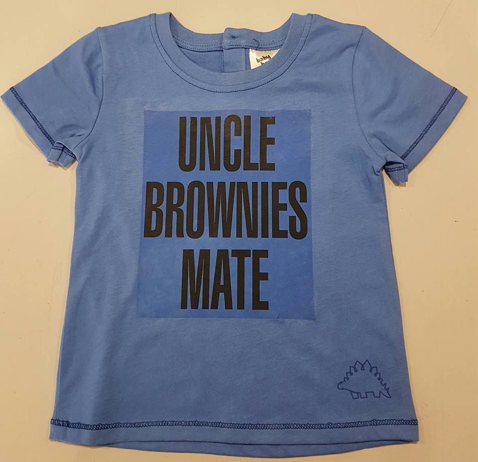 A Blue Shirt That Says Uncle Brownies Mate — Sportstar Screenprinting in Warwick, QLD