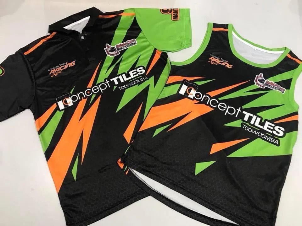 A Couple Of Shirts That Say Concept Tiles On Them — Sportstar Screenprinting In Newtown, QLD