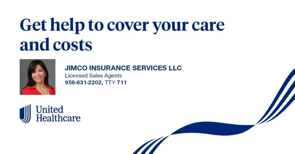 UnitedHealthcare ad: “Get help to cover your care and costs” with JWMED Insurance Services LLC contact info and blue wave logo