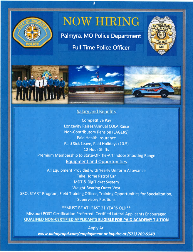 Palmyra Police Department - Palmyra, MO
