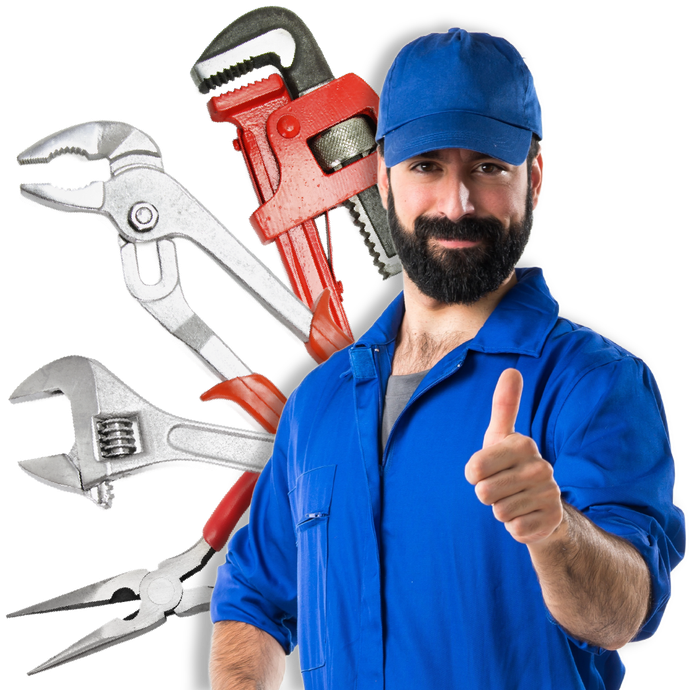 Plumber with thumb up