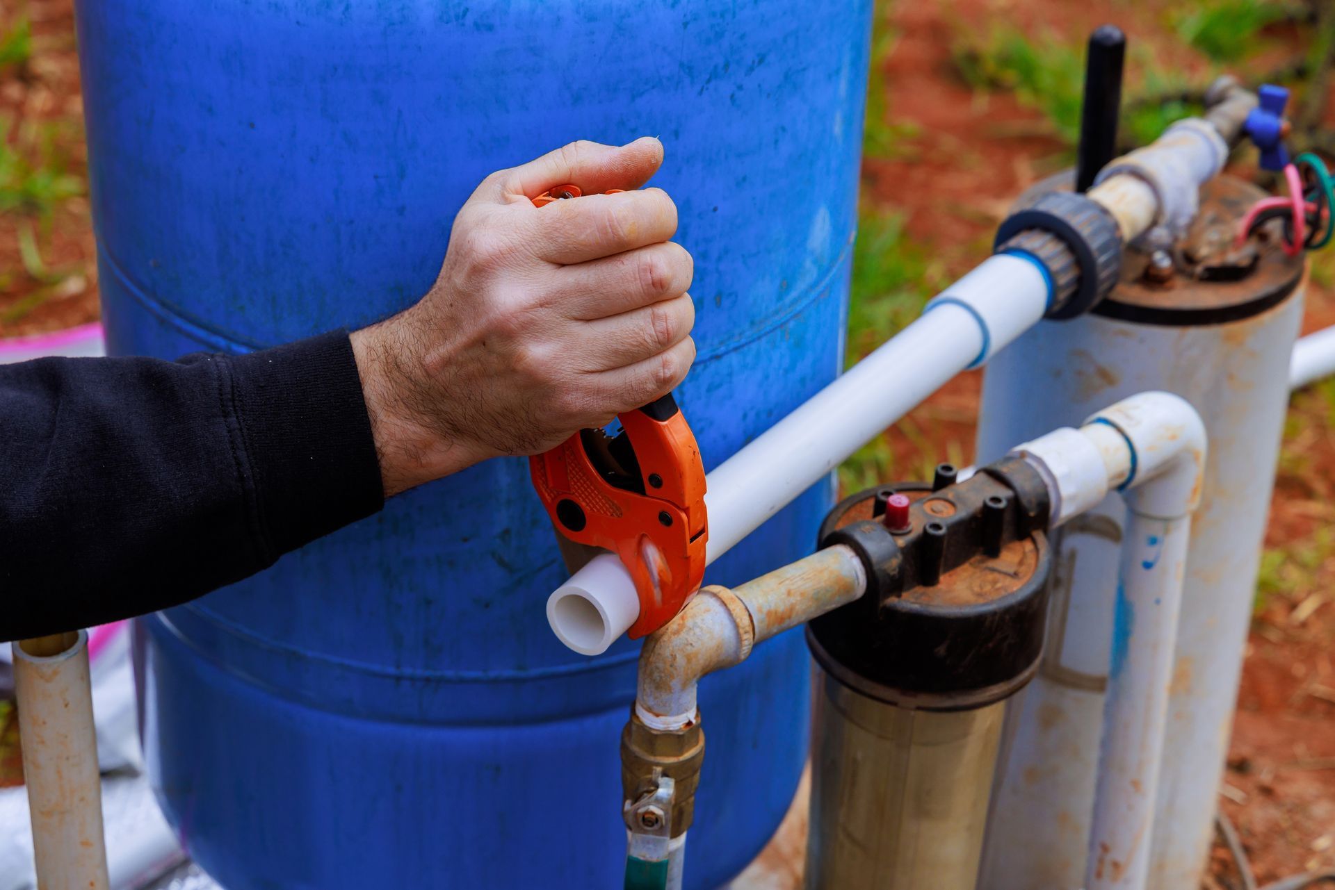 House is being supplied with water through well pump system during connected