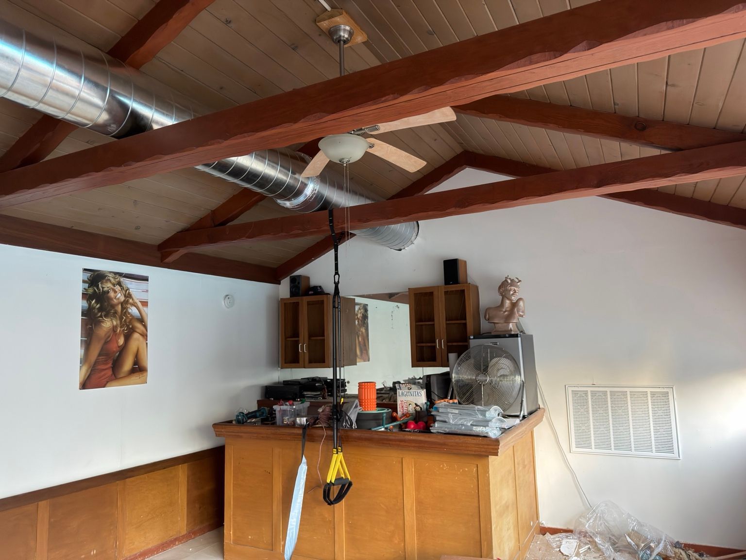 Spiral duct above the main room — Capital City Comfort spiral duct installation