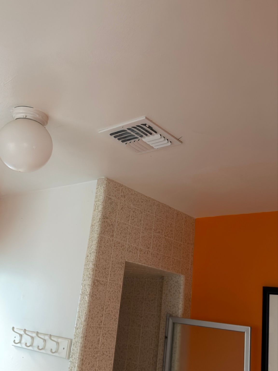 Finished ceiling register — Capital City Comfort spiral duct installation