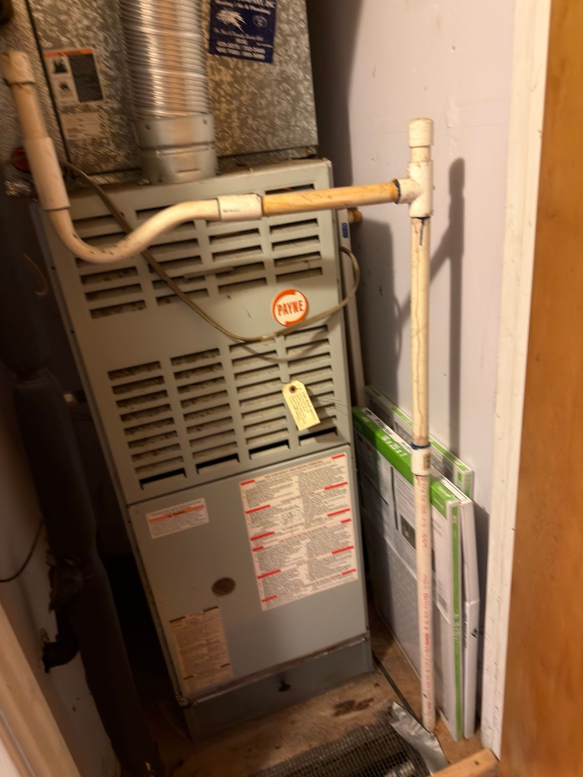 Before: Original closet furnace
