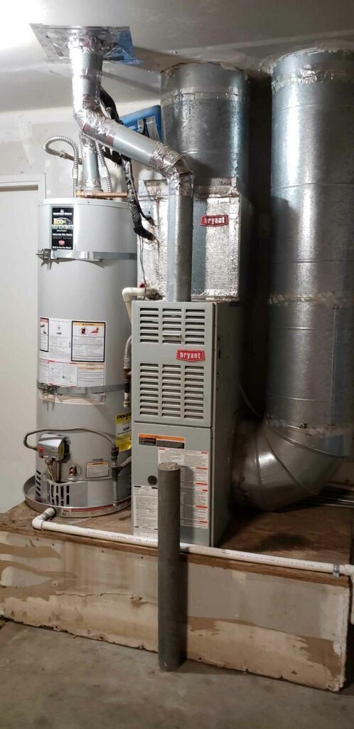 Before: Original garage furnace