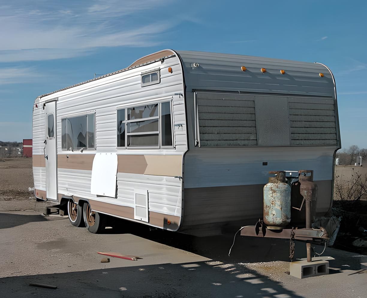 A trailer with a propane tank attached to it