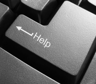 Close-up of a black keyboard key labeled 