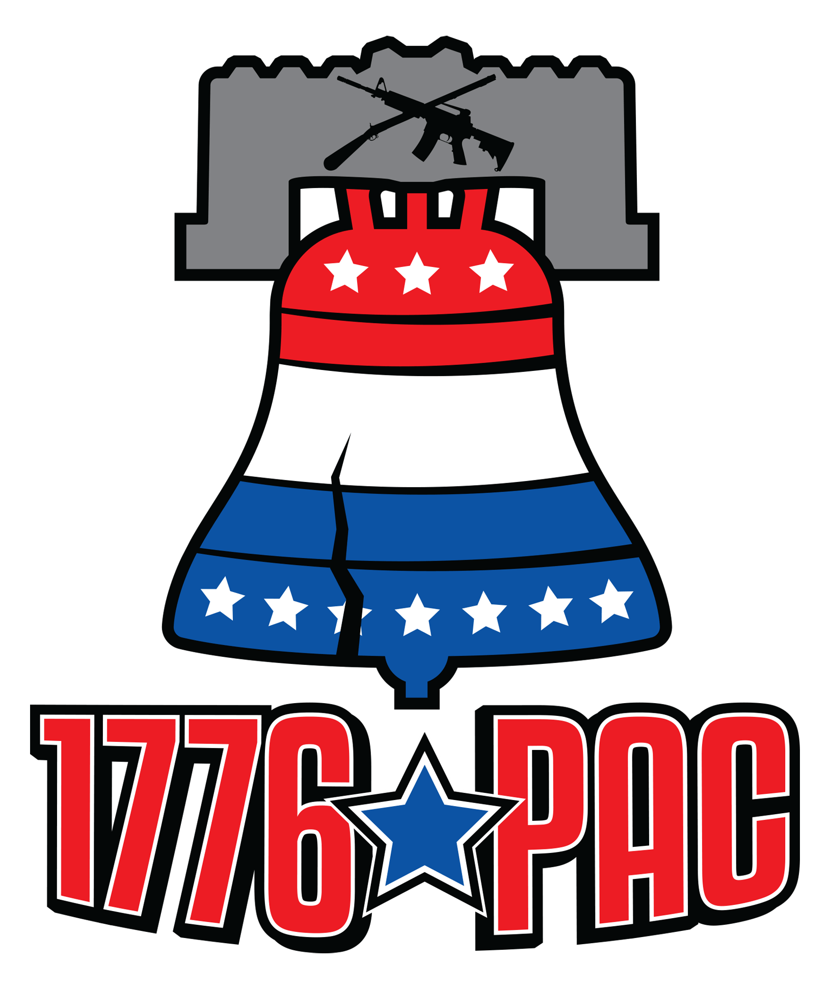 Red, white, and blue bell logo with stars and “1776 PAC” text beneath it