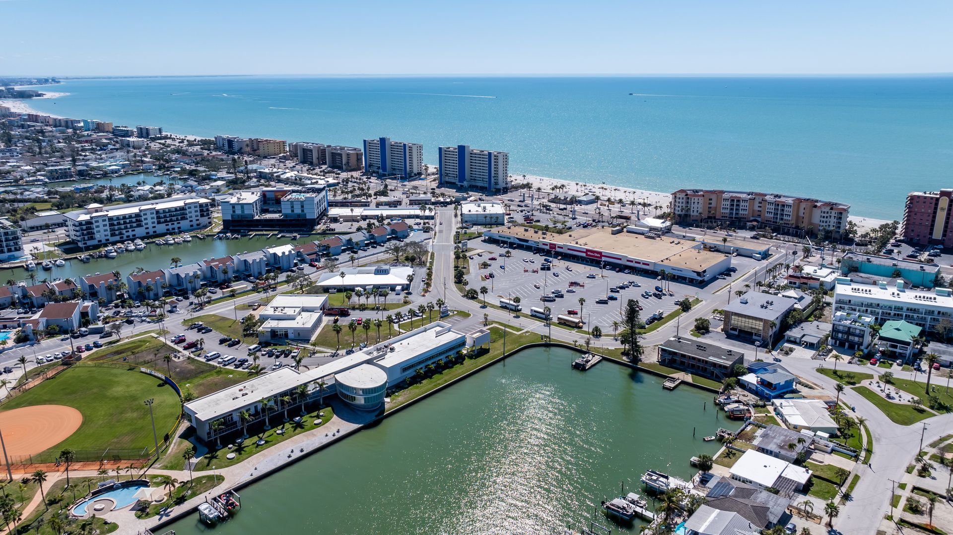 Beachfront condominiums overlooking the Gulf of Mexico along Florida's Gulf Coast