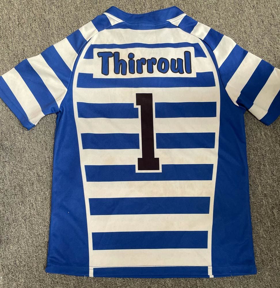 Back View Of Stripes Jersey With Name — Promotional Apparel In Woonona, NSW