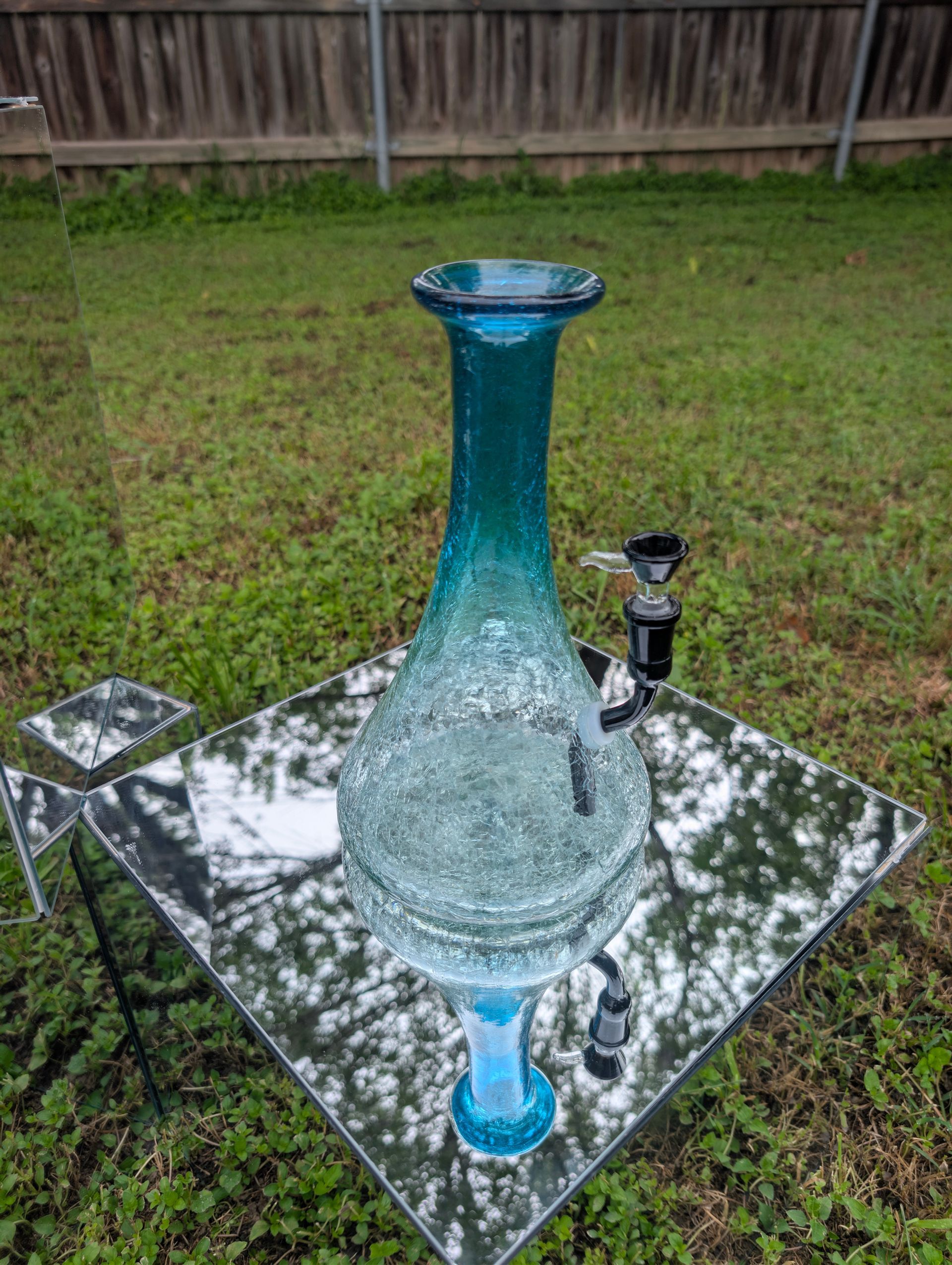 Blue Crackle Glass
