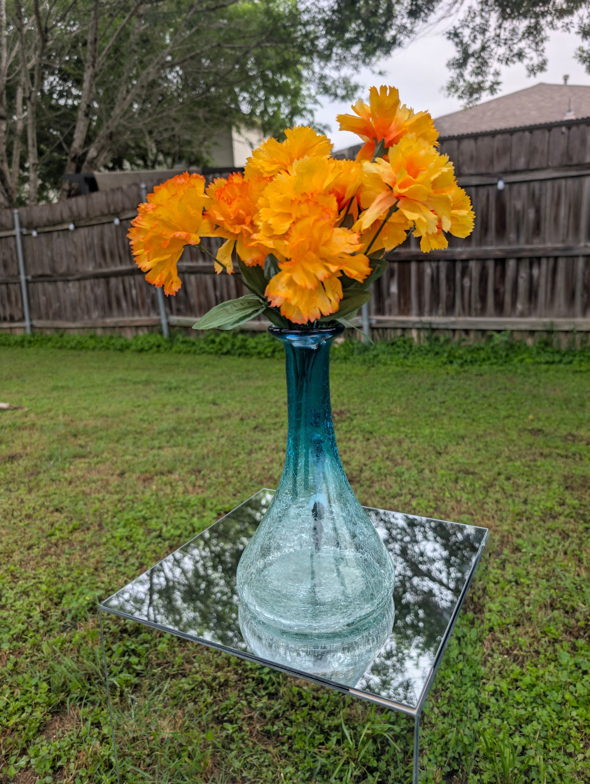 Blue Crackle Glass