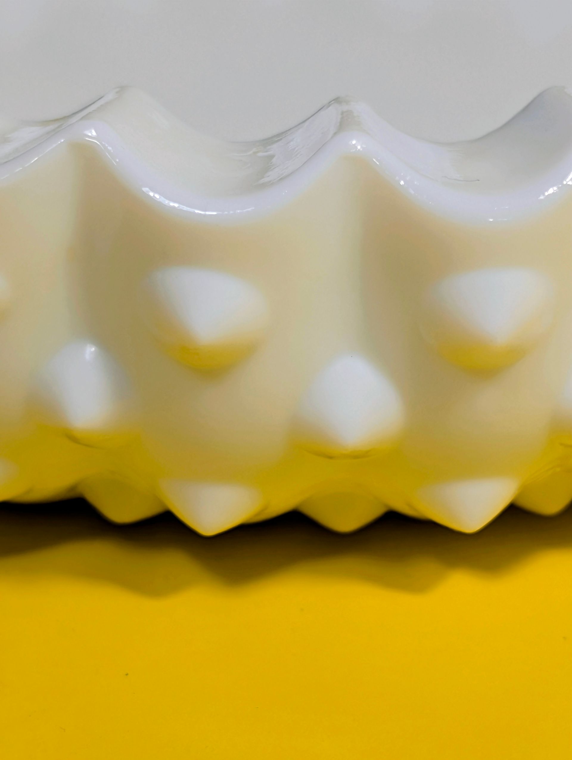 Round Hobnail Milk Glass Ashtray