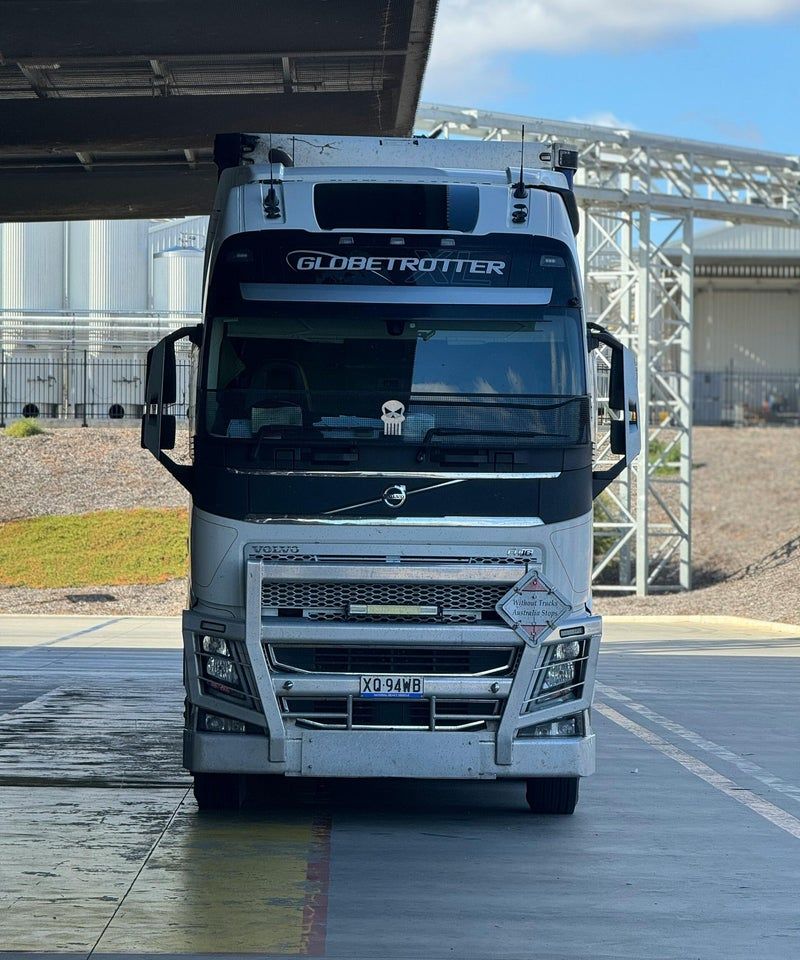 A Volvo Truck is Parked in a Parking Lot — Goulburn Transport In Goulburn, NSW