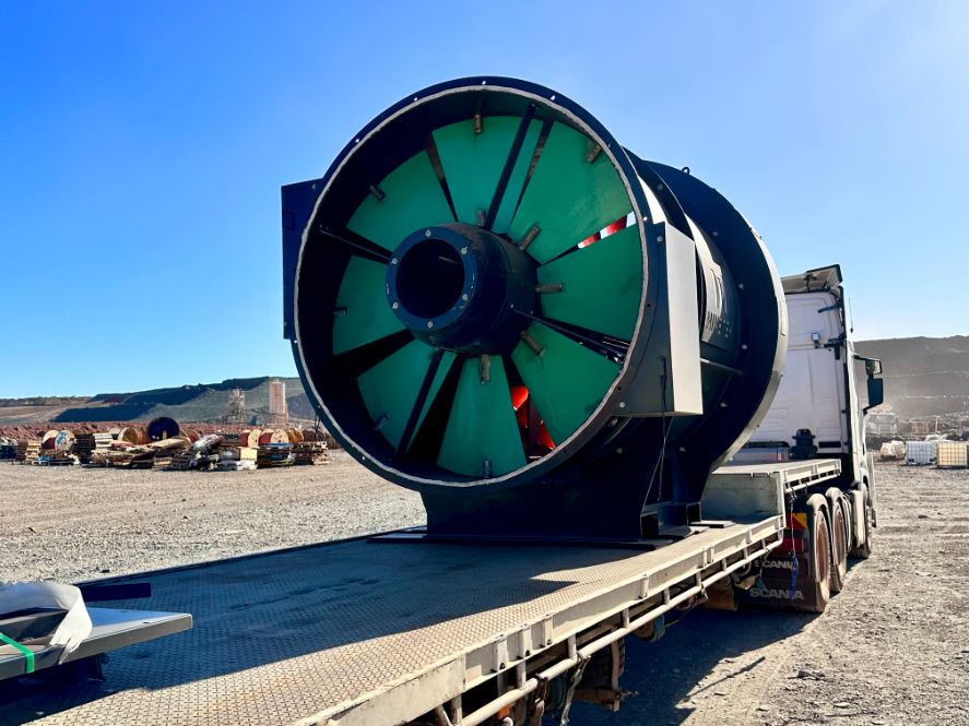 A Large Green Cylinder is Sitting on the Back of a Semi Truck — Goulburn Transport In Melbourne, VIC