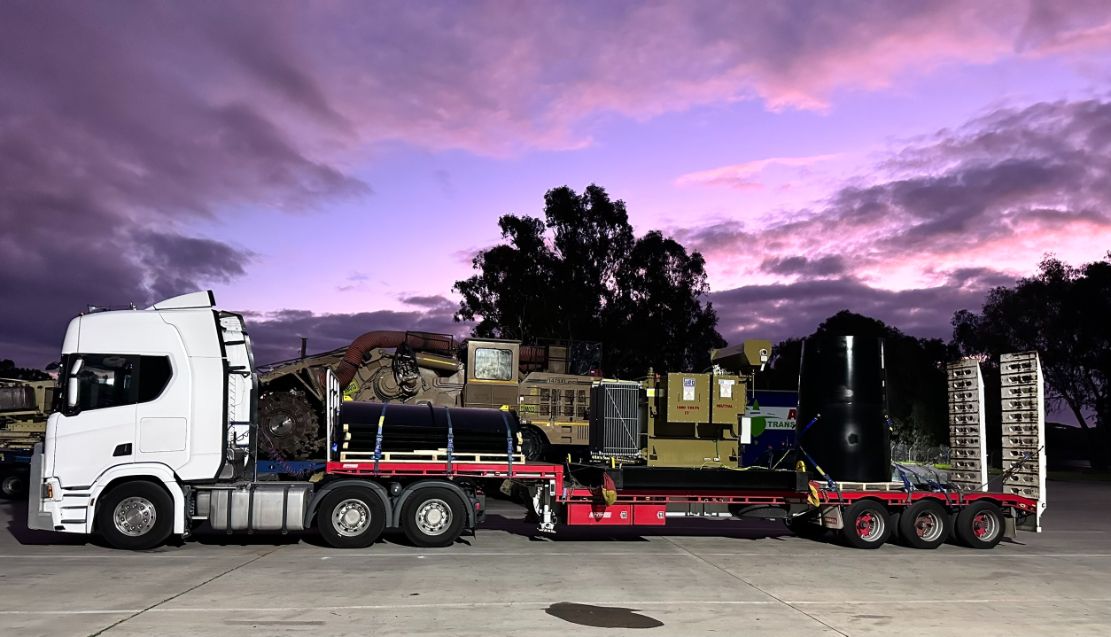 A white truck parked at sunset — Goulburn Transport In Goulburn, NSW
