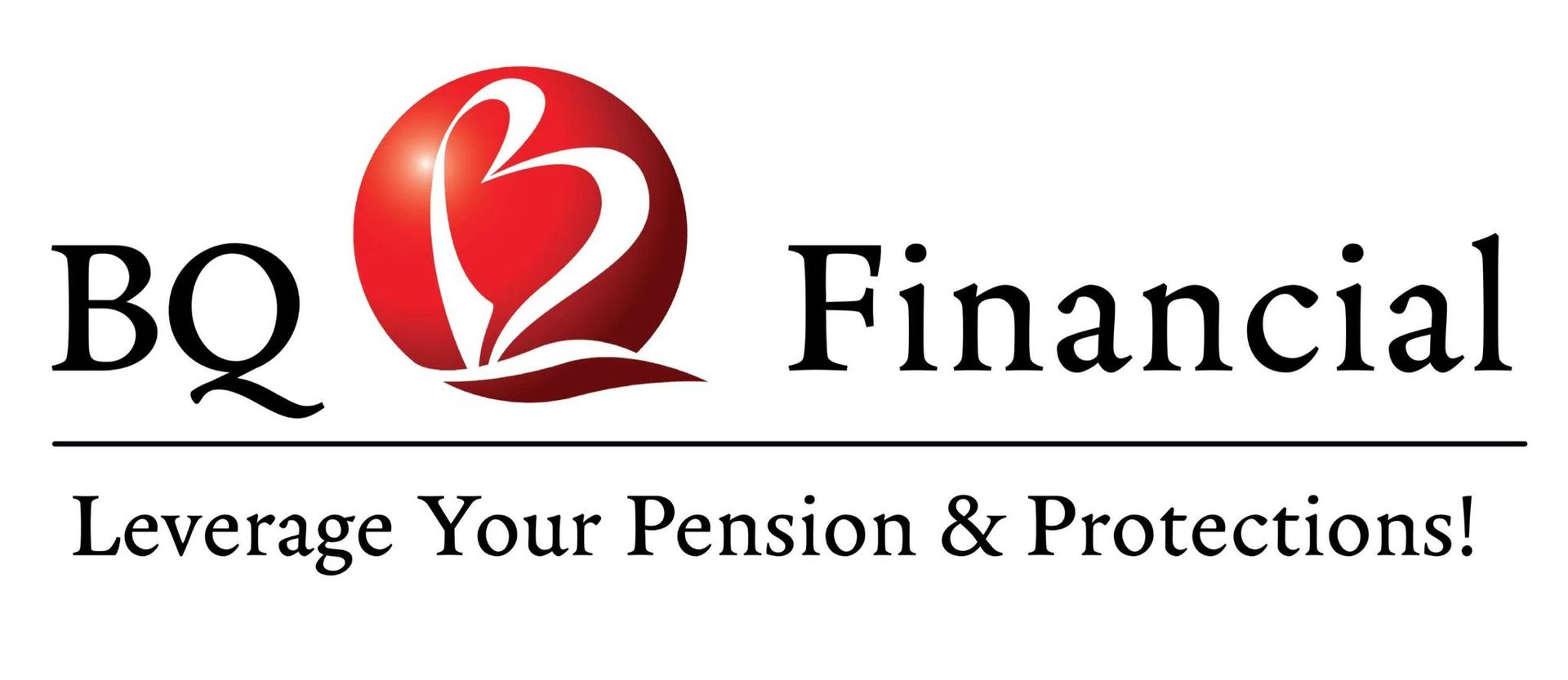 BQ Financial logo with red heart icon and the tagline “Leverage Your Pension & Protections!”
