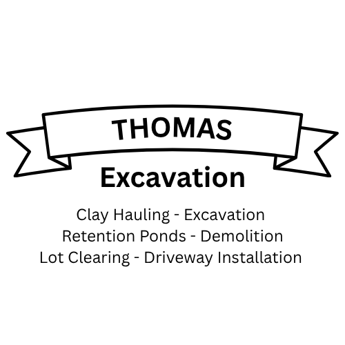 Logo for Thomas Excavation, featuring