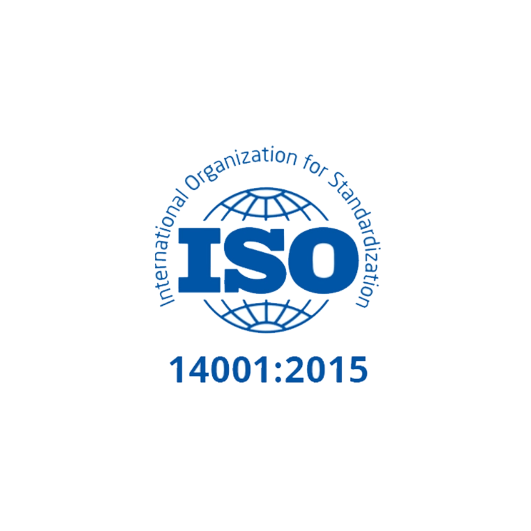 The logo for the international organization for standardization iso 14001 : 2015.